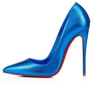 Christian Louboutin SO KATE 120 Metallic Leather Stiletto Heels Pumps Shoes